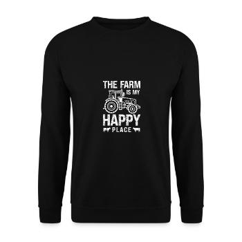 Die Farm ist mein Glücksort - Unisex Pullover - Schwarz - Vorne - Alina (178cm) & Michal (187cm)