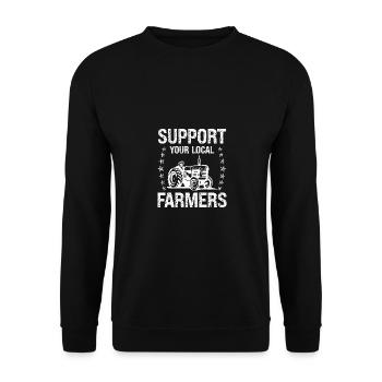 Soutenez vos agriculteurs locaux - Sweat-shirt Unisexe - noir - Devant - Alina (178cm) & Michal (187cm)
