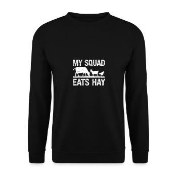 My troop eats hay - Unisex Sweatshirt - black - Front - Alina (178cm) & Michal (187cm)