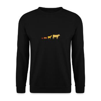 Animal de ferme rétro - Sweat-shirt Unisexe - noir - Devant - Alina (178cm) & Michal (187cm)