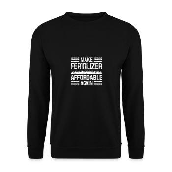 Makes fertilizers affordable again - Unisex Sweatshirt - black - Front - Alina (178cm) & Michal (187cm)