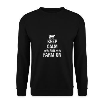 Stay calm and keep farming - Unisex Sweatshirt - black - Front - Alina (178cm) & Michal (187cm)