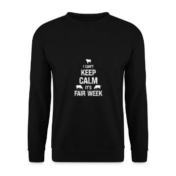 Ich kann mich nicht beruhigen, es ist Jahrmarktswo - Unisex Pullover - Schwarz - Vorne - Alina (178cm) & Michal (187cm)