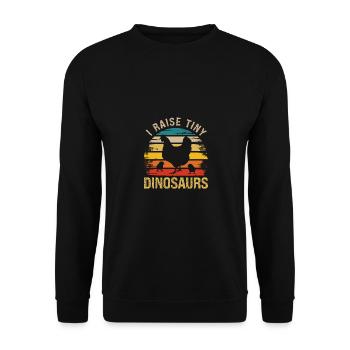 I'm raising tiny dinosaurs - Unisex Sweatshirt - black - Front - Alina (178cm) & Michal (187cm)