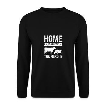 Home is where the herd is - Unisex Sweatshirt - black - Front - Alina (178cm) & Michal (187cm)