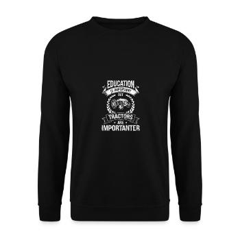 L’éducation est importante, mais les tracteurs sont plus importants - Sweat-shirt Unisexe - noir - Devant - Alina (178cm) & Michal (187cm)