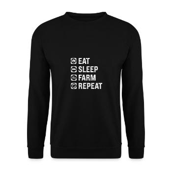 Eat Sleep Farm Repetition - Unisex Sweatshirt - black - Front - Alina (178cm) & Michal (187cm)