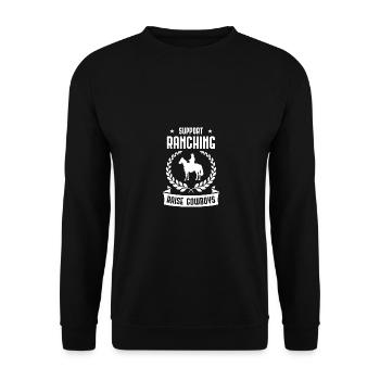 Ranching Support Raising Cowboys - (2) - Unisex Sweatshirt - black - Front - Alina (178cm) & Michal (187cm)