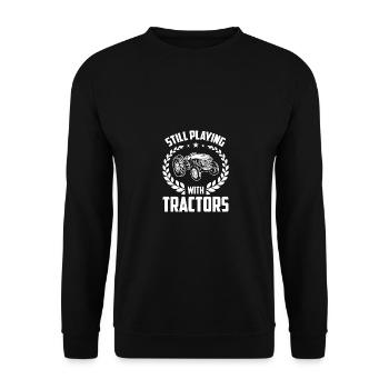 Toujours jouer avec des tracteurs - - Sweat-shirt Unisexe - noir - Devant - Alina (178cm) & Michal (187cm)