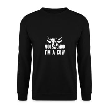 Muh Muh ich bin eine Kuh - - Unisex Pullover - Schwarz - Vorne - Alina (178cm) & Michal (187cm)
