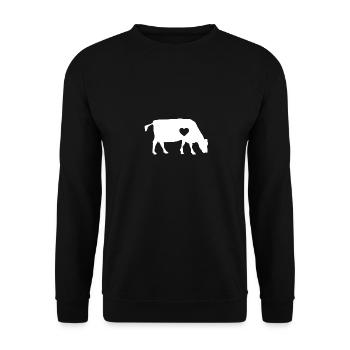 Kuhherz - - Unisex Pullover - Schwarz - Vorne - Alina (178cm) & Michal (187cm)