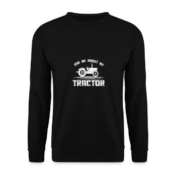 Posez-moi des questions sur mon tracteur - - Sweat-shirt Unisexe - noir - Devant - Alina (178cm) & Michal (187cm)