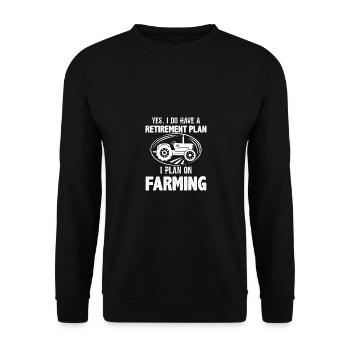 Ja, ich habe eine Ruhestandsplanung und plane eine - Unisex Pullover - Schwarz - Vorne - Alina (178cm) & Michal (187cm)