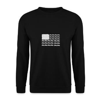 USA Flag Tractor - - Unisex Sweatshirt - black - Front - Alina (178cm) & Michal (187cm)