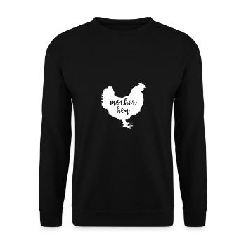 Mutter Henne - - Unisex Pullover - Schwarz - Vorne - Alina (178cm) & Michal (187cm)