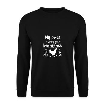Mes animaux de compagnie me font le petit déjeuner - - Sweat-shirt Unisexe - noir - Devant - Alina (178cm) & Michal (187cm)