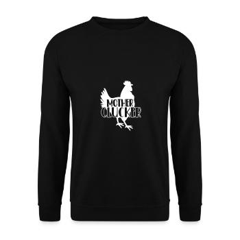 Mutter Glucke - - Unisex Pullover - Schwarz - Vorne - Alina (178cm) & Michal (187cm)