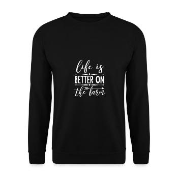 Life is better on the farm 3 - - Unisex Sweatshirt - black - Front - Alina (178cm) & Michal (187cm)