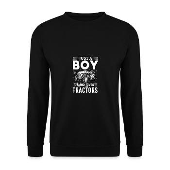 Un garçon qui aime les tracteurs 1 - - Sweat-shirt Unisexe - noir - Devant - Alina (178cm) & Michal (187cm)