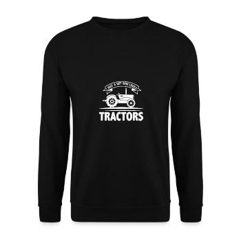 Un garçon qui aime les tracteurs 2 - - Sweat-shirt Unisexe - noir - Devant - Alina (178cm) & Michal (187cm)