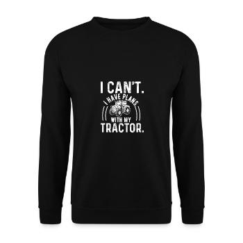 Ich kann nicht, ich habe Pläne mit meinem Traktor - Unisex Pullover - Schwarz - Vorne - Alina (178cm) & Michal (187cm)