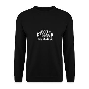 Gott segne den Landwirt 1 - - Unisex Pullover - Schwarz - Vorne - Alina (178cm) & Michal (187cm)