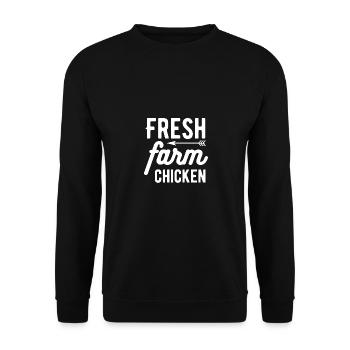Poulets frais de ferme - - Sweat-shirt Unisexe - noir - Devant - Alina (178cm) & Michal (187cm)