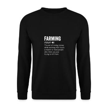 Farming Die Kunst, Geld zu verlieren, während man - Unisex Pullover - Schwarz - Vorne - Alina (178cm) & Michal (187cm)