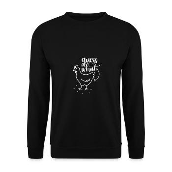 Guess what – - Unisex Sweatshirt - black - Front - Alina (178cm) & Michal (187cm)