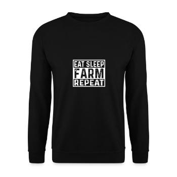 Eat Sleep Farm Repeat - - Unisex Sweatshirt - black - Front - Alina (178cm) & Michal (187cm)