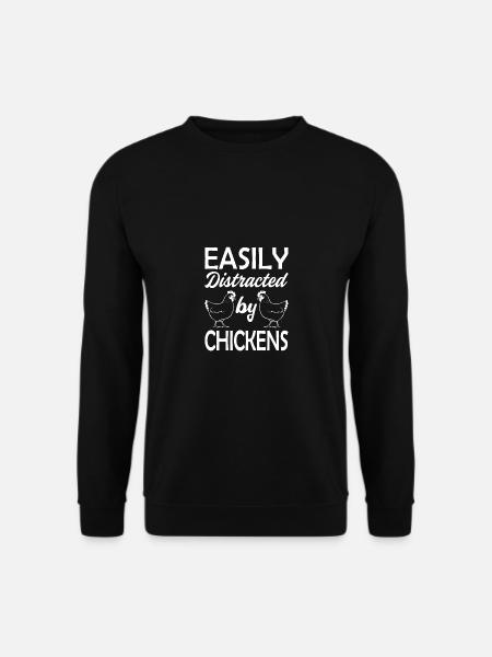 Easily distracted by chickens 2 - - Unisex Sweatshirt - black