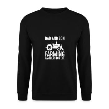 Père et fils à la ferme - partenaires pour la vie 1 - Sweat-shirt Unisexe - noir - Devant - Alina (178cm) & Michal (187cm)