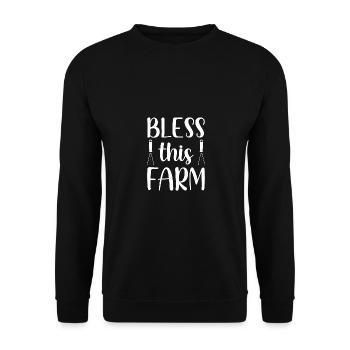 Bless this farm - - Unisex Sweatshirt - black - Front - Alina (178cm) & Michal (187cm)