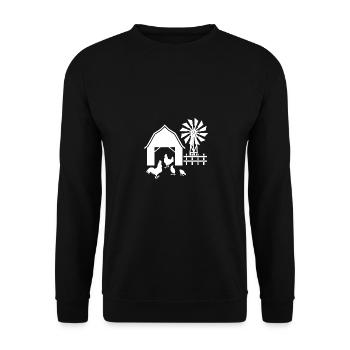 Grange avec poulet - - Sweat-shirt Unisexe - noir - Devant - Alina (178cm) & Michal (187cm)