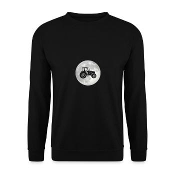 Vollmond - Kerl fährt Traktor - - Unisex Pullover - Schwarz - Vorne - Alina (178cm) & Michal (187cm)