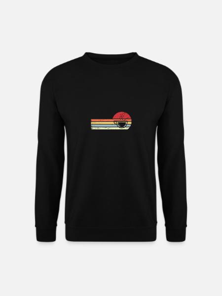 Sun and retro lines - Coffee - - Unisex Sweatshirt - black