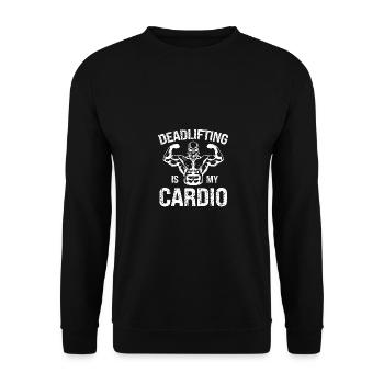 Kreuzheben ist meine Kardio - - Unisex Pullover - Schwarz - Vorne - Alina (178cm) & Michal (187cm)