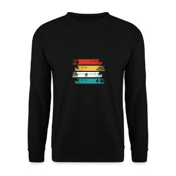 Gymnase Retro Rectangle - - Sweat-shirt Unisexe - noir - Devant - Alina (178cm) & Michal (187cm)