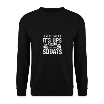 La vie a ses hauts et ses bas, je l’appelle - Sweat-shirt Unisexe - noir - Devant - Alina (178cm) & Michal (187cm)