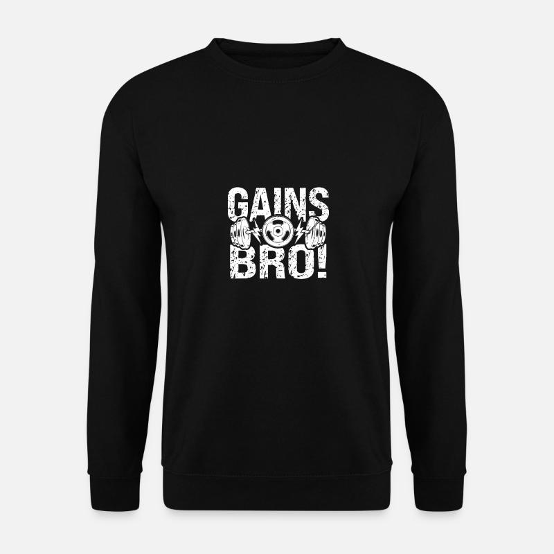 Gains Bro - - Unisex Pullover - Schwarz