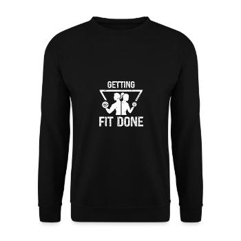 Getting Fit Done - - Unisex Sweatshirt - black - Front - Alina (178cm) & Michal (187cm)