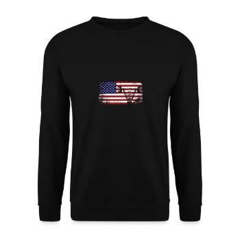 Salle de gym colorée du drapeau des États-Unis - - Sweat-shirt Unisexe - noir - Devant - Alina (178cm) & Michal (187cm)