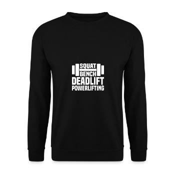 Powerlifting Squat Bench Deadlift - Unisex Sweatshirt - black - Front - Alina (178cm) & Michal (187cm)