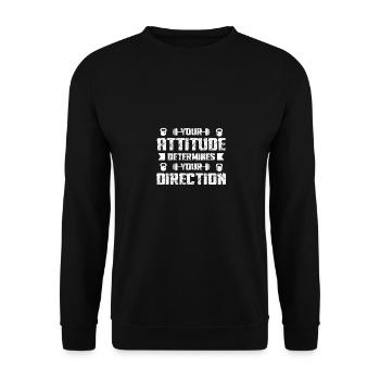 Deine Einstellung bestimmt deine Richtung - - Unisex Pullover - Schwarz - Vorne - Alina (178cm) & Michal (187cm)
