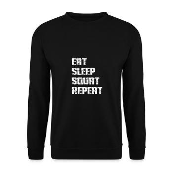 Eat Sleep Squat Repeat - (2) - Unisex Sweatshirt - black - Front - Alina (178cm) & Michal (187cm)