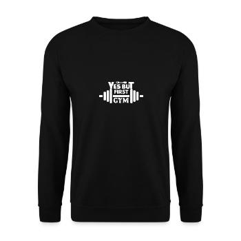 Oui, mais premier gymnase - - Sweat-shirt Unisexe - noir - Devant - Alina (178cm) & Michal (187cm)
