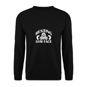 Visage de gymnase au repos - - Sweat-shirt Unisexe - noir - Devant - Alina (178cm) & Michal (187cm)