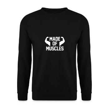 Made from muscles - - Unisex Sweatshirt - black - Front - Alina (178cm) & Michal (187cm)
