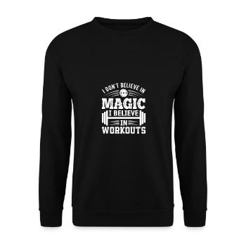 Ich glaube nicht an Magie, ich glaube an Training - Unisex Pullover - Schwarz - Vorne - Alina (178cm) & Michal (187cm)