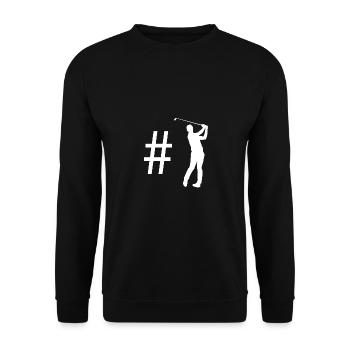 Hashtag - Golf - - Unisex Sweatshirt - black - Front - Alina (178cm) & Michal (187cm)